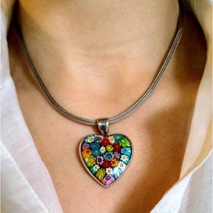Vintage Alan K. Murano Heart Necklace